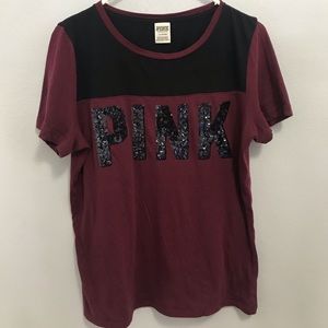 PINK T-shirt w/ sequenced detail